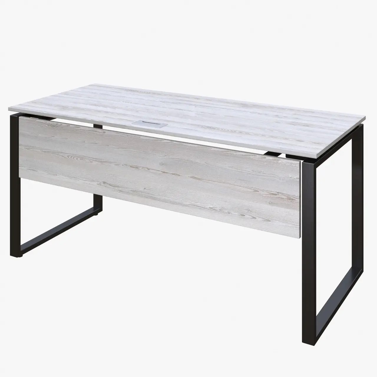 Стіл письмовий, офісний на металевому каркасі ВЕСТ ВУД КОМПАНІ 2012 (К160b) сосна лофт біла з царгой, 1600х700х750 мм